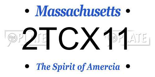 2TCX11 Massachusetts License Plate