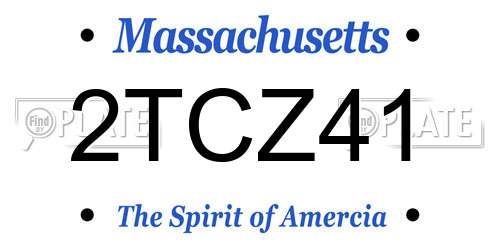2TCZ41 Massachusetts License Plate