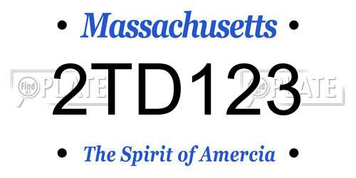 2TD123 Massachusetts License Plate