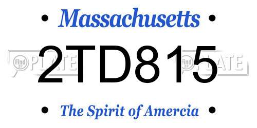 2TD815 Massachusetts License Plate