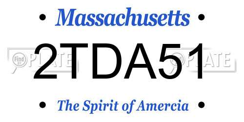 2TDA51 Massachusetts License Plate