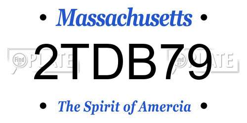 2TDB79 Massachusetts License Plate