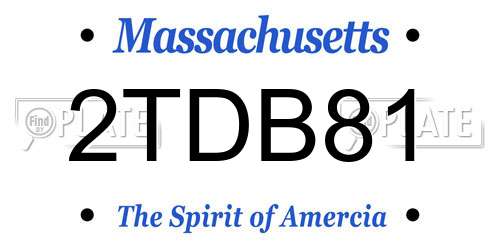 2TDB81 Massachusetts License Plate