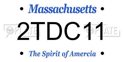 2TDC11 Massachusetts License Plate