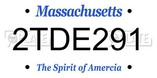 2TDE291 Massachusetts License Plate