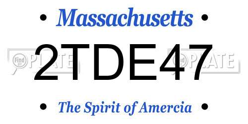 2TDE47 Massachusetts License Plate