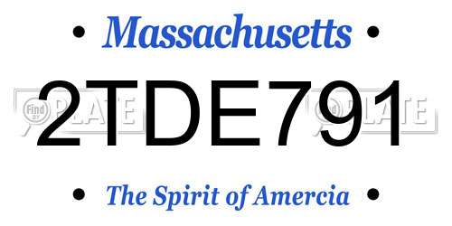 2TDE791 Massachusetts License Plate