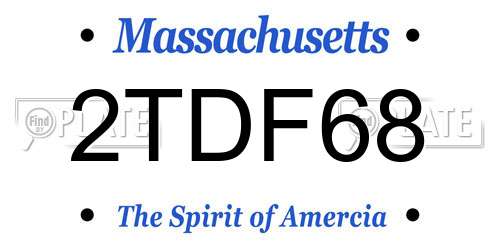 2TDF68 Massachusetts License Plate