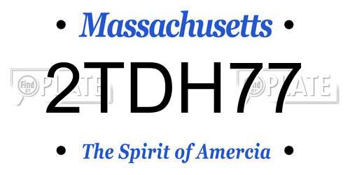2TDH77 Massachusetts License Plate