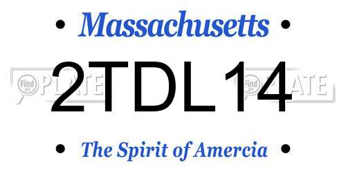 2TDL14 Massachusetts License Plate