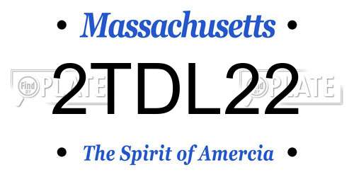 2TDL22 Massachusetts License Plate