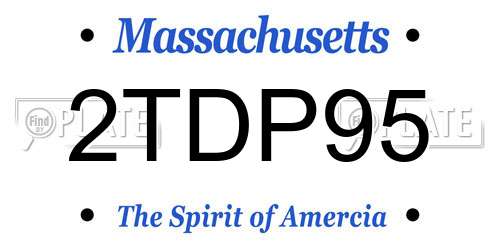 2TDP95 Massachusetts License Plate