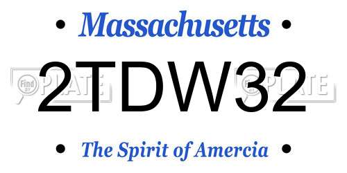 2TDW32 Massachusetts License Plate