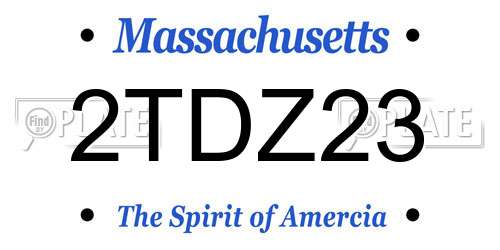 2TDZ23 Massachusetts License Plate