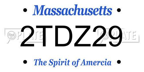 2TDZ29 Massachusetts License Plate