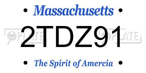 2TDZ91 Massachusetts License Plate