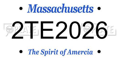 2TE2026 Massachusetts License Plate