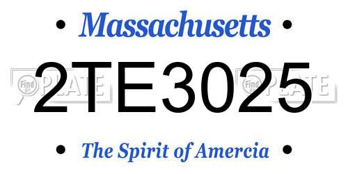 2TE3025 Massachusetts License Plate
