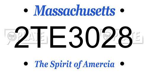 2TE3028 Massachusetts License Plate