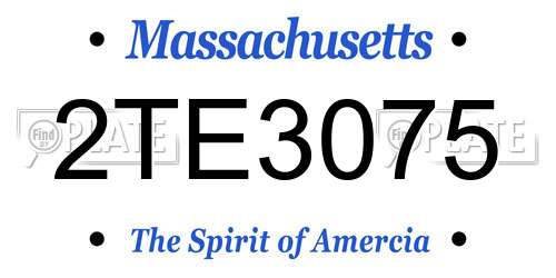 2TE3075 Massachusetts License Plate