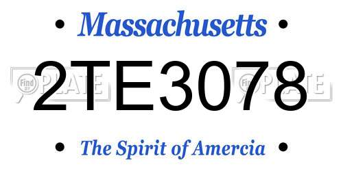 2TE3078 Massachusetts License Plate