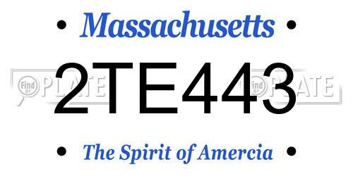 2TE443 Massachusetts License Plate