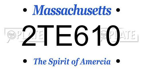 2TE610 Massachusetts License Plate