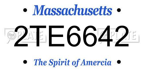 2TE6642 Massachusetts License Plate