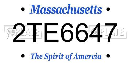 2TE6647 Massachusetts License Plate