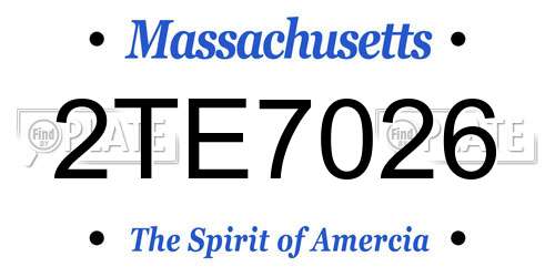 2TE7026 Massachusetts License Plate