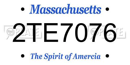 2TE7076 Massachusetts License Plate