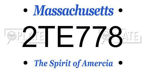 2TE778 Massachusetts License Plate