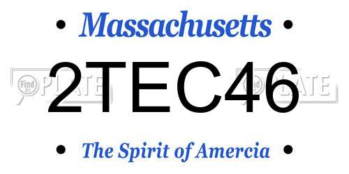 2TEC46 Massachusetts License Plate