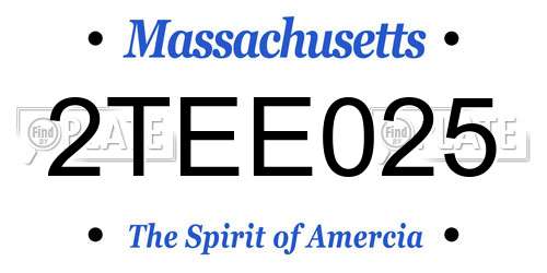 2TEE025 Massachusetts License Plate