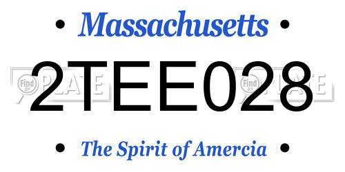 2TEE028 Massachusetts License Plate