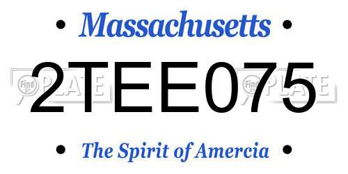 2TEE075 Massachusetts License Plate