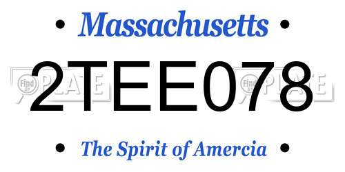 2TEE078 Massachusetts License Plate
