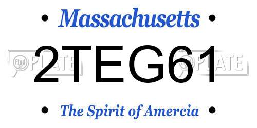 2TEG61 Massachusetts License Plate