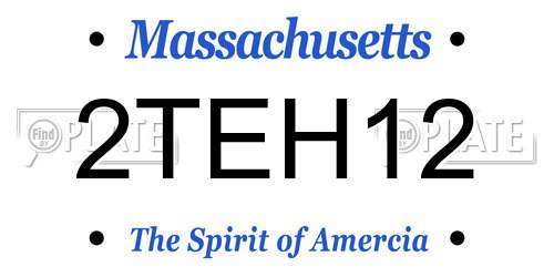 2TEH12 Massachusetts License Plate