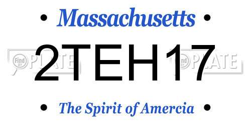 2TEH17 Massachusetts License Plate