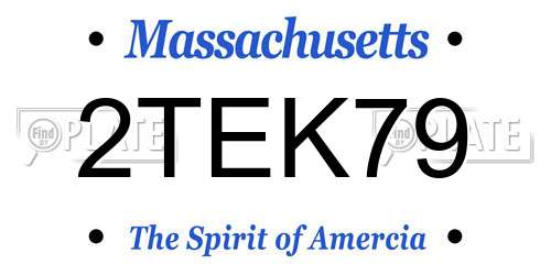 2TEK79 Massachusetts License Plate