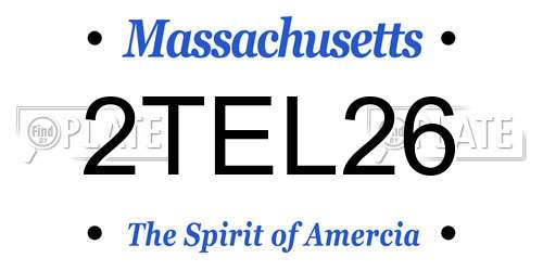 2TEL26 Massachusetts License Plate