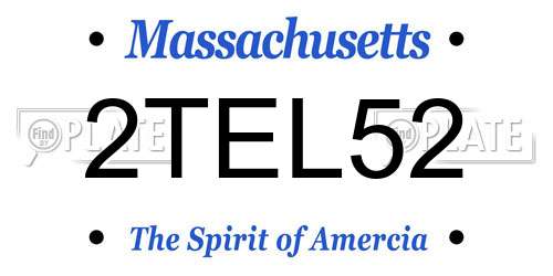 2TEL52 Massachusetts License Plate