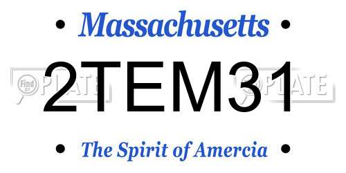 2TEM31 Massachusetts License Plate