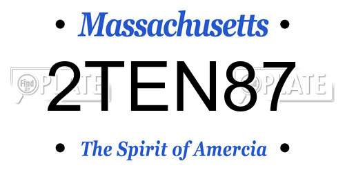 2TEN87 Massachusetts License Plate