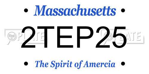 2TEP25 Massachusetts License Plate