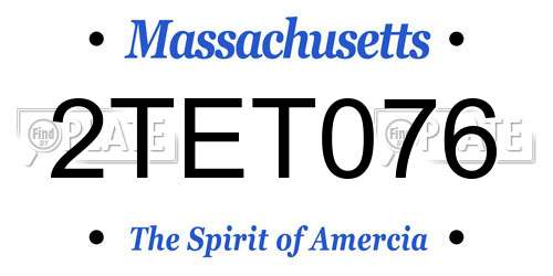 2TET076 Massachusetts License Plate