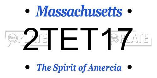 2TET17 Massachusetts License Plate