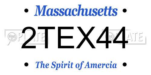 2TEX44 Massachusetts License Plate