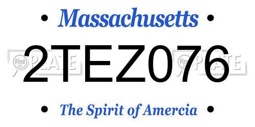 2TEZ076 Massachusetts License Plate